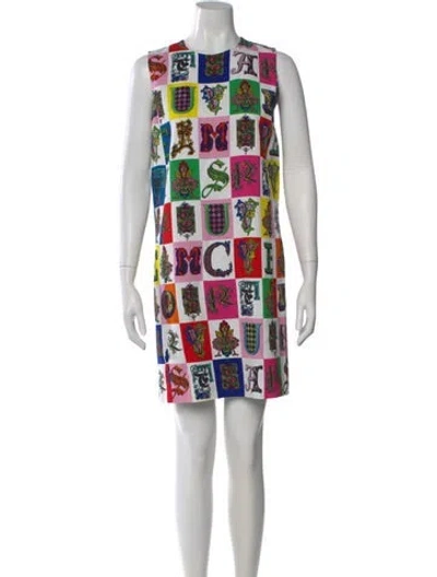 Pre-owned Versace Graphic Print Mini Dress In Black