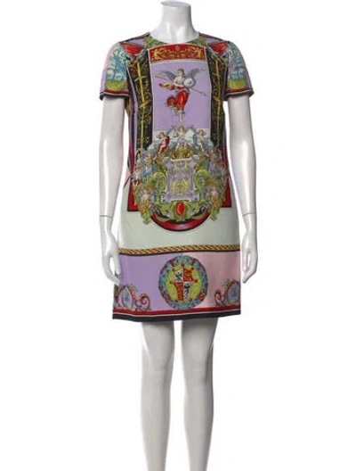 Pre-owned Versace Graphic Print Mini Dress In Black
