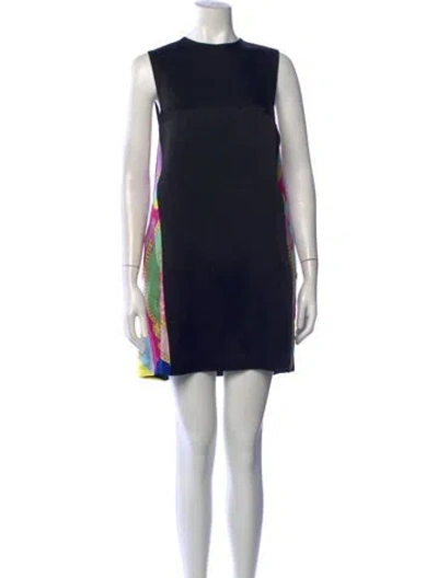 Pre-owned Versace Graphic Print Mini Dress In Blue