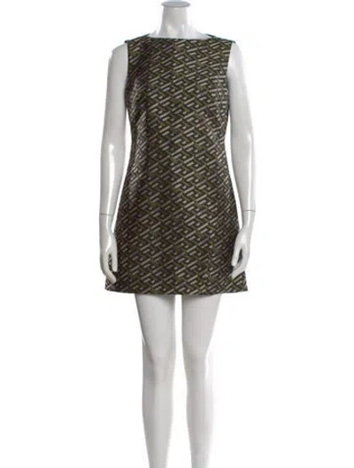 Pre-owned Versace Graphic Print Mini Dress In Multi