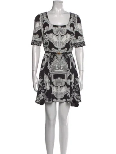 Pre-owned Versace Graphic Print Mini Dress In Multi