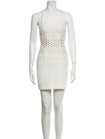 Pre-owned Versace Graphic Print Mini Dress In Neutral