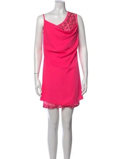 Pre-owned Versace Graphic Print Mini Dress In Pink