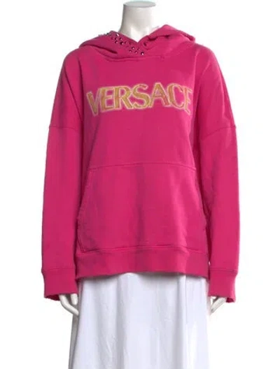 Pre-owned Versace Graphic Print Mini Dress In Pink