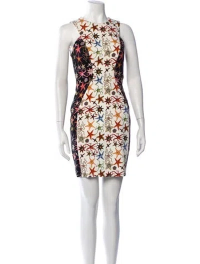 Pre-owned Versace Graphic Print Mini Dress In White