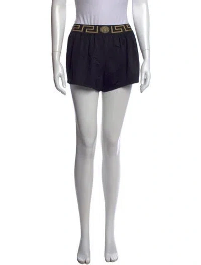 Pre-owned Versace Graphic Print Mini Shorts In Black