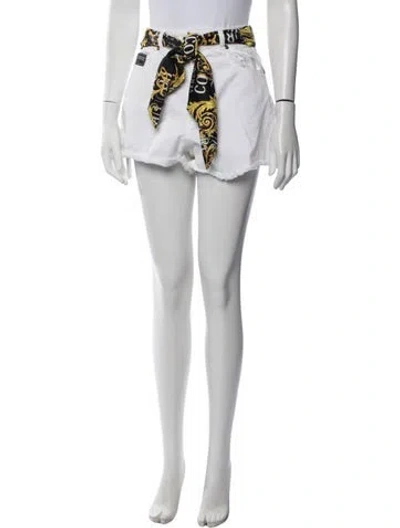 Pre-owned Versace Graphic Print Mini Shorts In Black