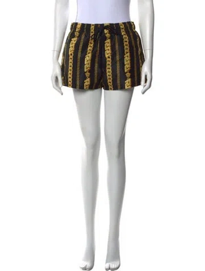 Pre-owned Versace Graphic Print Mini Shorts In Blue