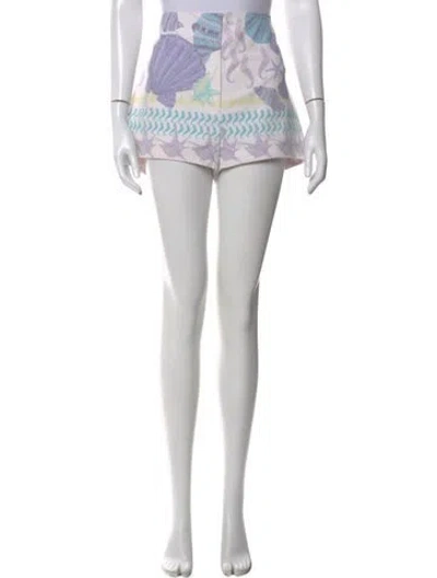 Pre-owned Versace Graphic Print Mini Shorts In Green