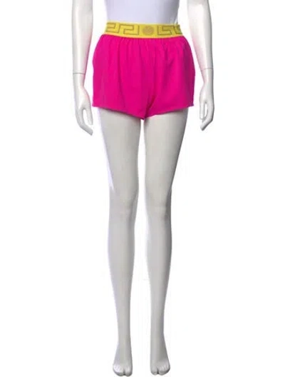 Pre-owned Versace Graphic Print Mini Shorts In Pink