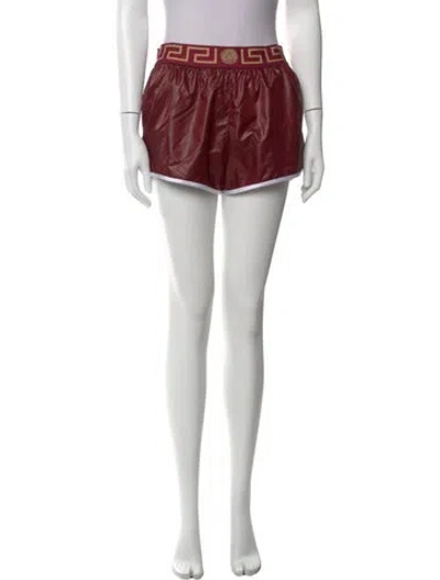 Pre-owned Versace Graphic Print Mini Shorts In Red