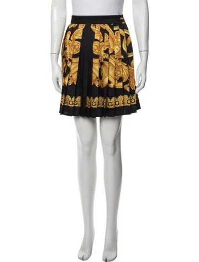 Pre-owned Versace Graphic Print Mini Skirt In Black
