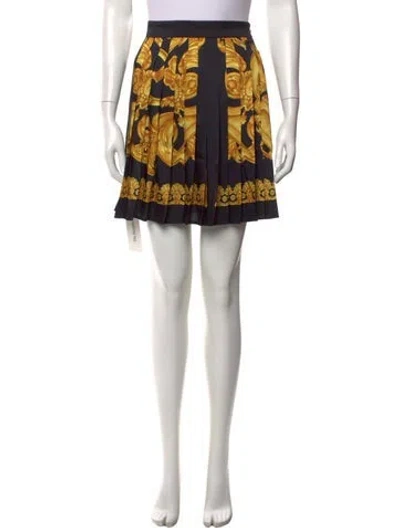 Pre-owned Versace Graphic Print Mini Skirt In Black