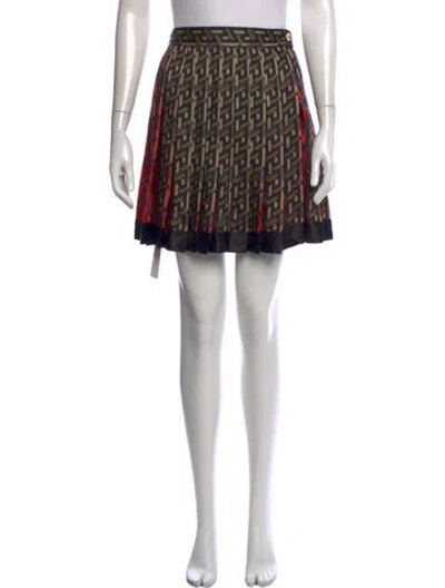 Pre-owned Versace Graphic Print Mini Skirt In Black