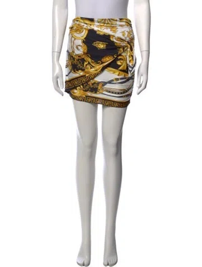 Pre-owned Versace Graphic Print Mini Skirt In Black