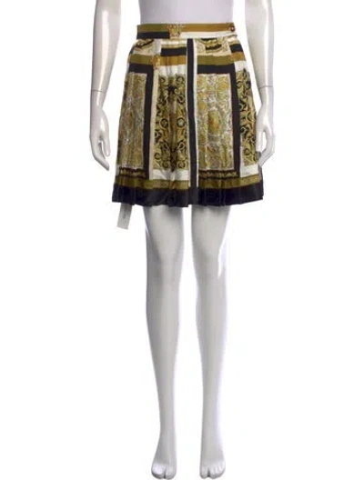 Pre-owned Versace Graphic Print Mini Skirt In Black/yellow