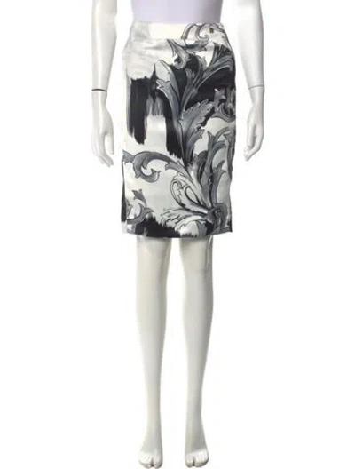 Pre-owned Versace Graphic Print Mini Skirt In Grey
