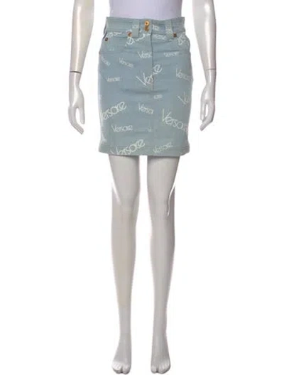 Pre-owned Versace Graphic Print Mini Skirt In Multi