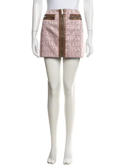Pre-owned Versace Graphic Print Mini Skirt In Multicolor