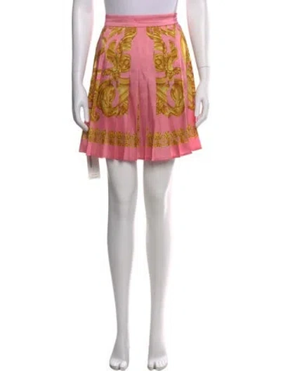Pre-owned Versace Graphic Print Mini Skirt In Neutral