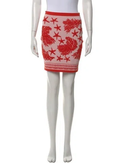 Pre-owned Versace Graphic Print Mini Skirt In Pink