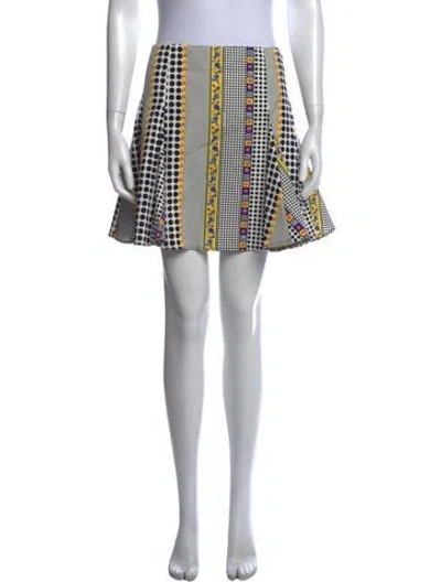 Pre-owned Versace Graphic Print Mini Skirt In White