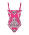 Versace Graphic-print One-piece In Pink