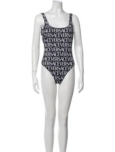 Pre-owned Versace Graphic Print One-piece In Black