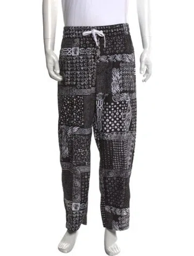 Pre-owned Versace Graphic Print Pants In Black