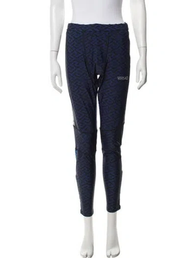 Pre-owned Versace Graphic Print Pants In Blue