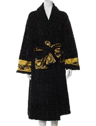 Pre-owned Versace Graphic Print Robe In Black
