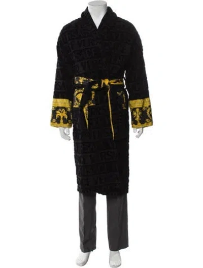 Pre-owned Versace Graphic Print Robe In Black