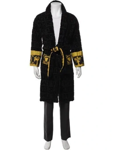 Pre-owned Versace Graphic Print Robe In Black