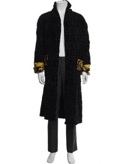 Pre-owned Versace Graphic Print Robe In Black