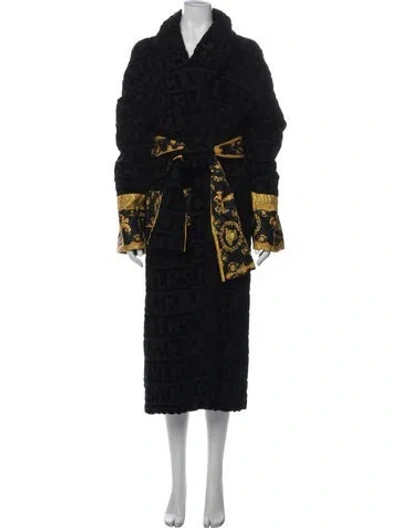 Pre-owned Versace Graphic Print Robe In Black