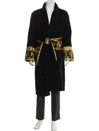 Pre-owned Versace Graphic Print Robe In Black