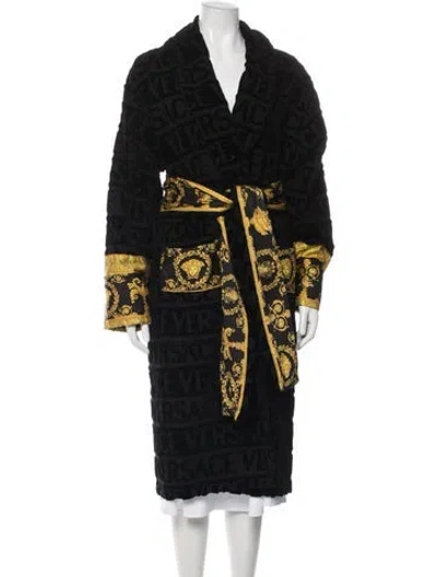 Pre-owned Versace Graphic Print Robe In Black