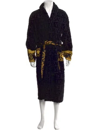 Pre-owned Versace Graphic Print Robe In Black