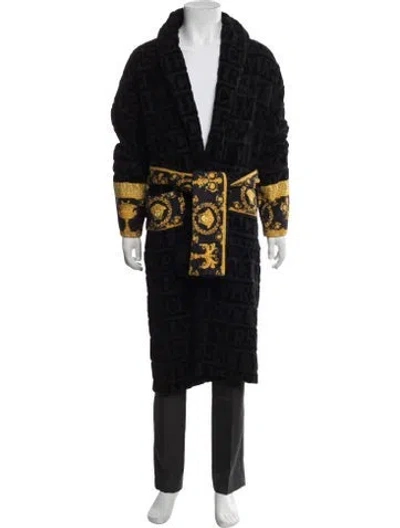 Pre-owned Versace Graphic Print Robe In Black