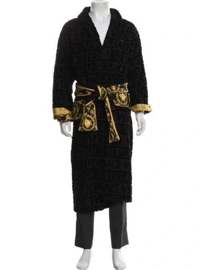Pre-owned Versace Graphic Print Robe In Black