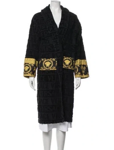 Pre-owned Versace Graphic Print Robe In Black