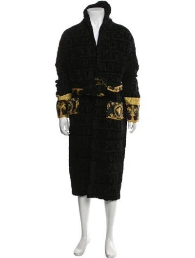 Pre-owned Versace Graphic Print Robe In Black