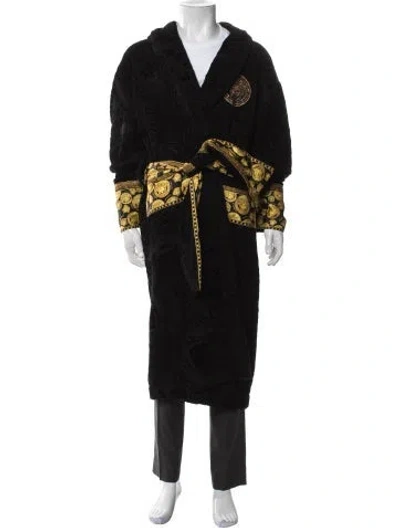 Pre-owned Versace Graphic Print Robe In Black
