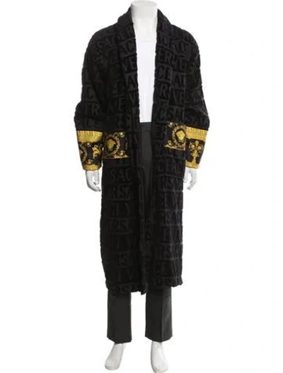Pre-owned Versace Graphic Print Robe In Black
