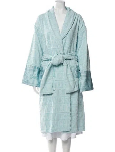 Pre-owned Versace Graphic Print Robe In Blue
