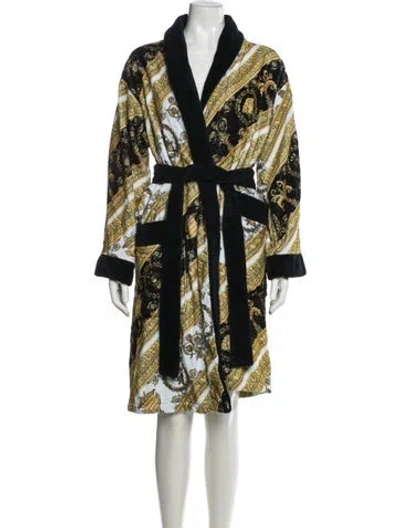 Pre-owned Versace Graphic Print Robe In Blue
