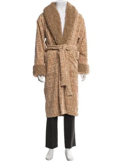 Pre-owned Versace Graphic Print Robe In Brown