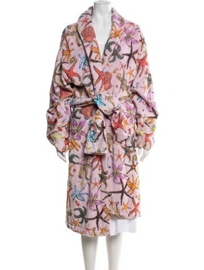 Pre-owned Versace Graphic Print Robe In Pink