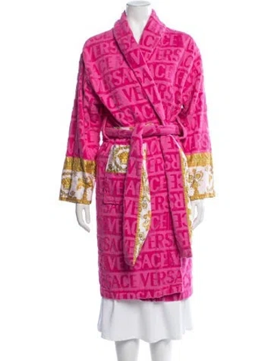 Pre-owned Versace Graphic Print Robe In Pink