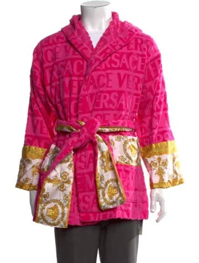 Pre-owned Versace Graphic Print Robe In Red